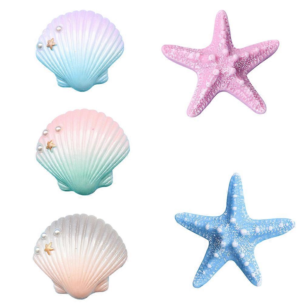 Fridge Phone Case Bag Resin Accessory Decoration Diy Material Mixed Style Shell Shape 5Pcs