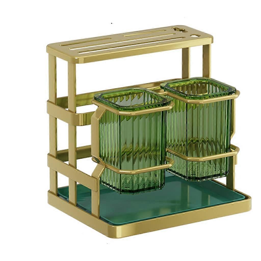 Kitchen Utensil Holder Wall Mounted and Countertop Rack with Drainage, Removable NoDrill Design