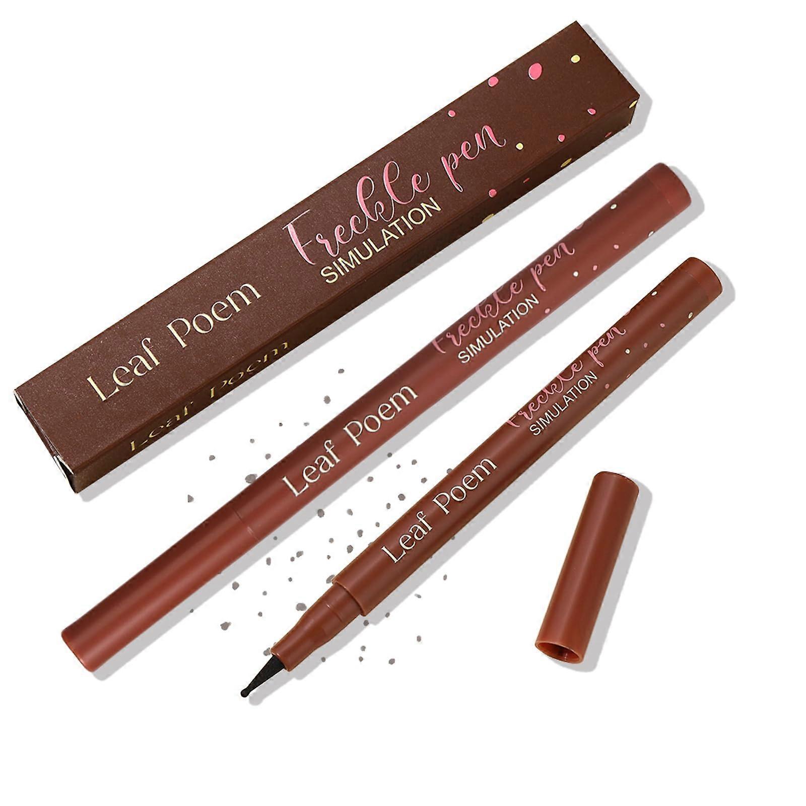 Freckle Pen Waterproof Long Lasting Natural Looking Makeup with Precision Tip, 2 Pack Reddish Brown