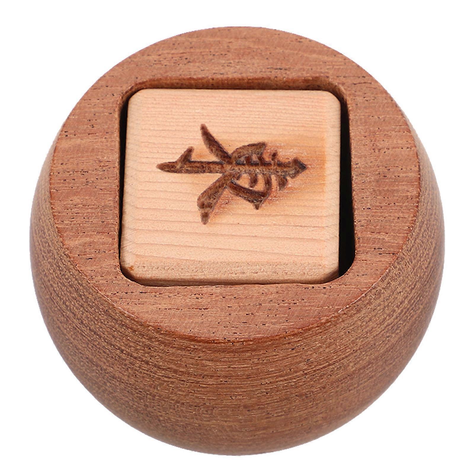 Wooden Mahjong Wind Indicator for Mahjong Game Play with Coffee Color