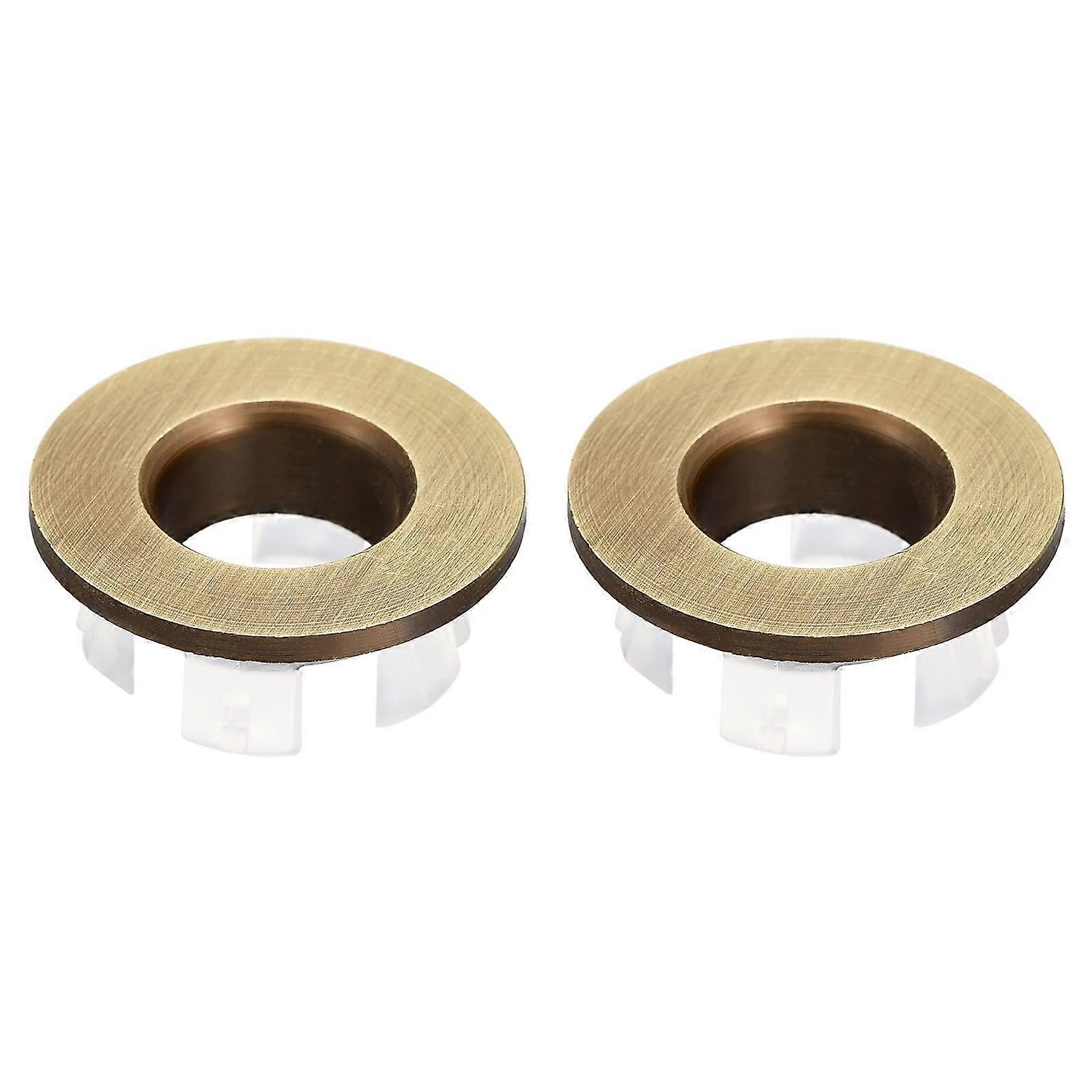 Bronze Sink Overflow Cover Set, Polished Copper Basin Rings for Bathroom, Fits Standard Holes