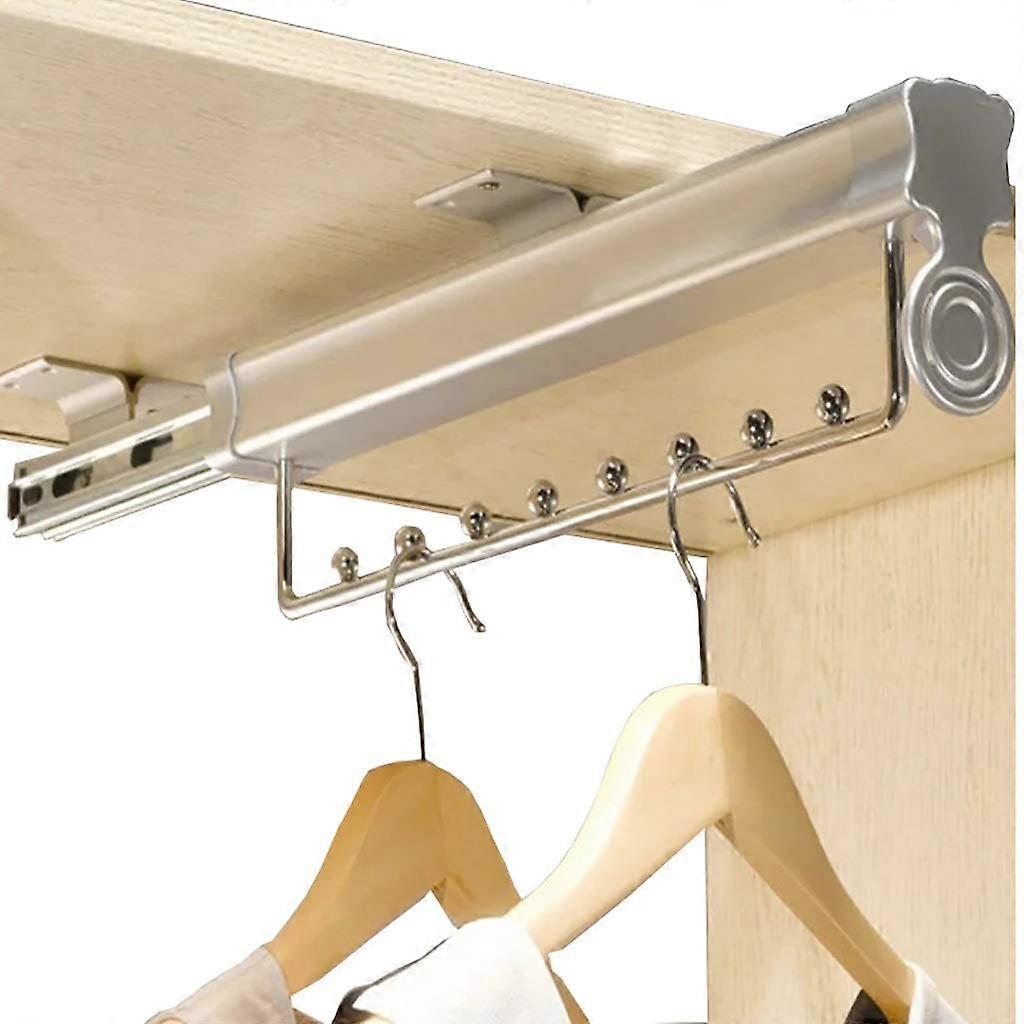 Heavy Duty Pull Out Clothes Rail for Wardrobe, Adjustable Sliding Hanging Rack, 35Kg Load Capacity
