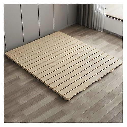 Solid Wood Bed Slats with Noise Reduction Pads, Foldable Rollable Base for Mattress Support 120x190cm
