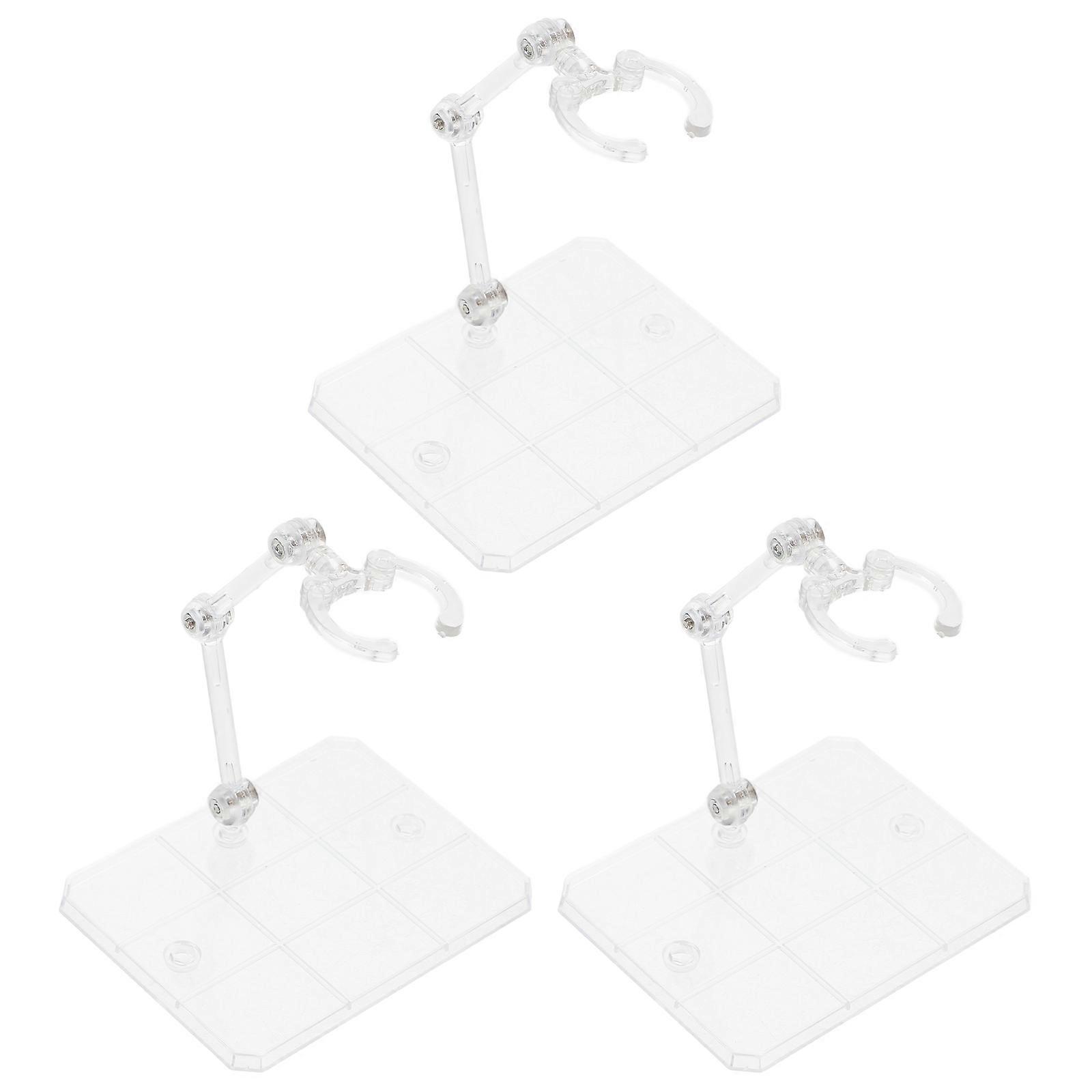 Durable Assembly Action Figure Display Holder with Transparent 3Pcs Bases