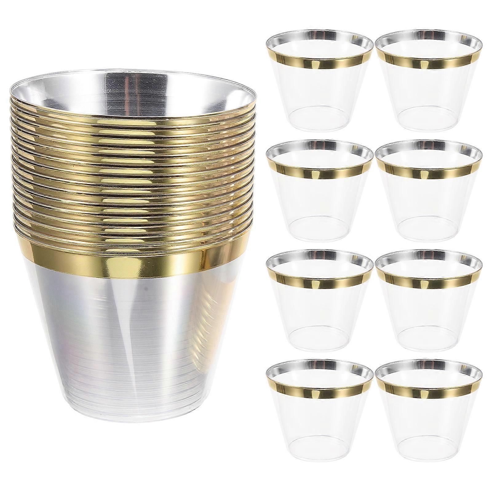 Party Water Beverage Sturdy Structure Golden 25Pcs