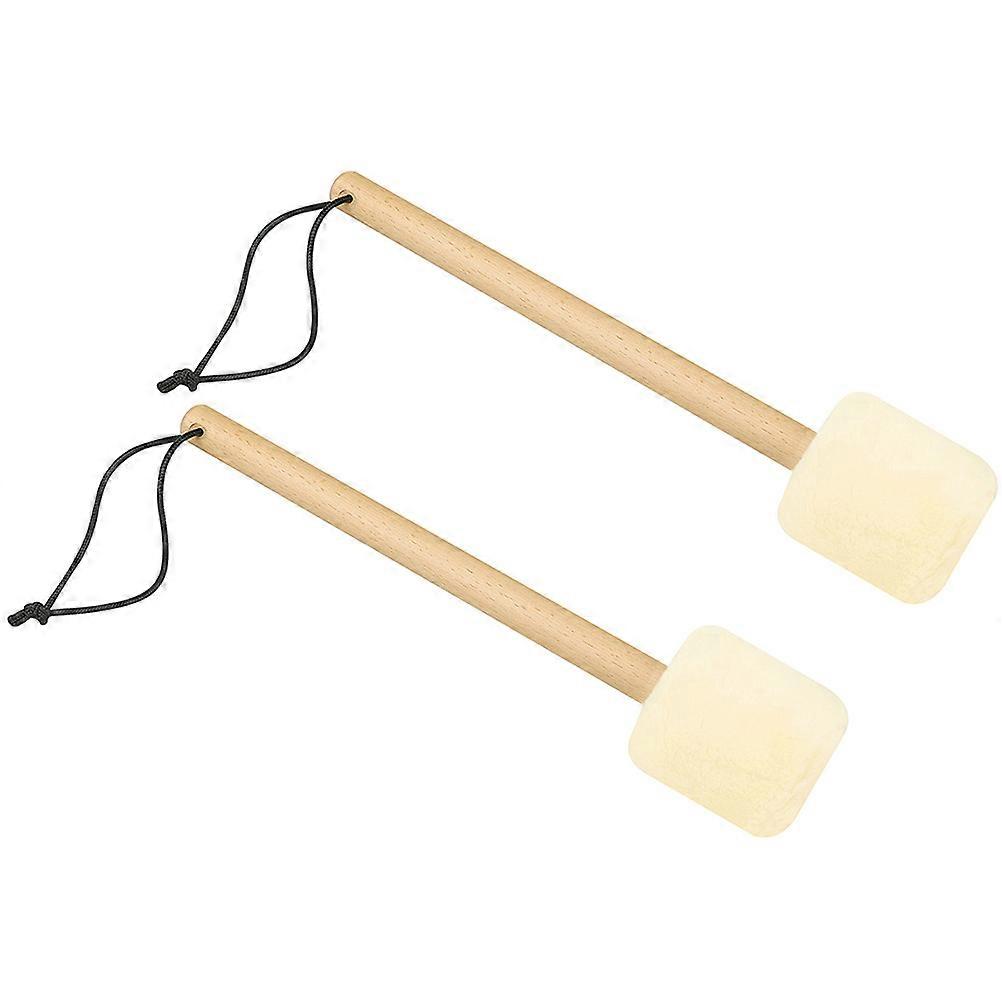 Bassdrumstick mit Holzgriff und Plüschfell, 2 Stück