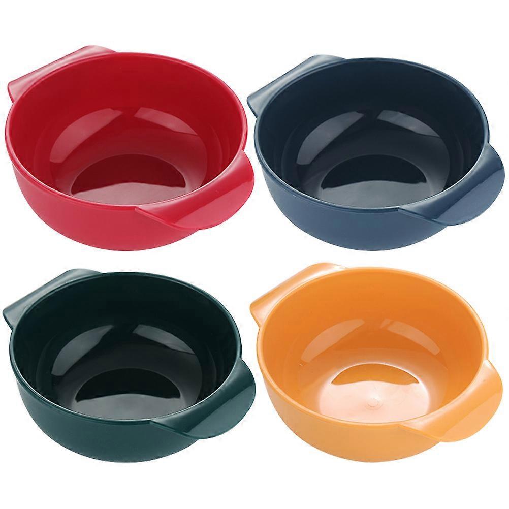 Double Handle Salad Bowl Colored Reusable 4Pcs Multipurpose for Home Use