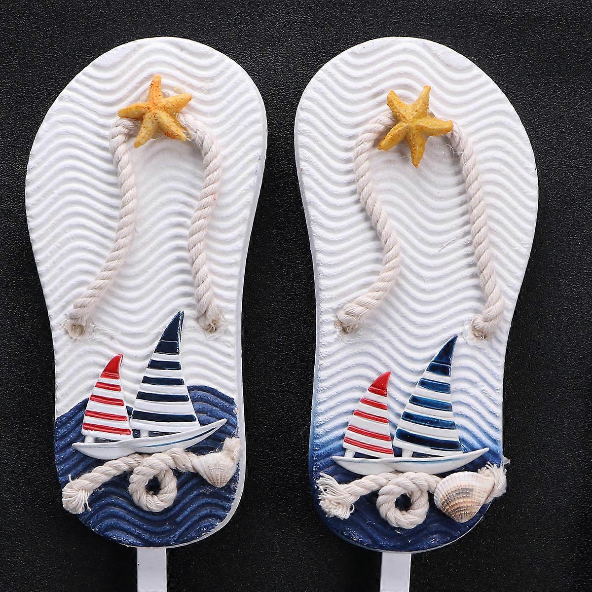 Wooden Hooks Mediterranean Style Hooks for Home Use 2Pcs Pack