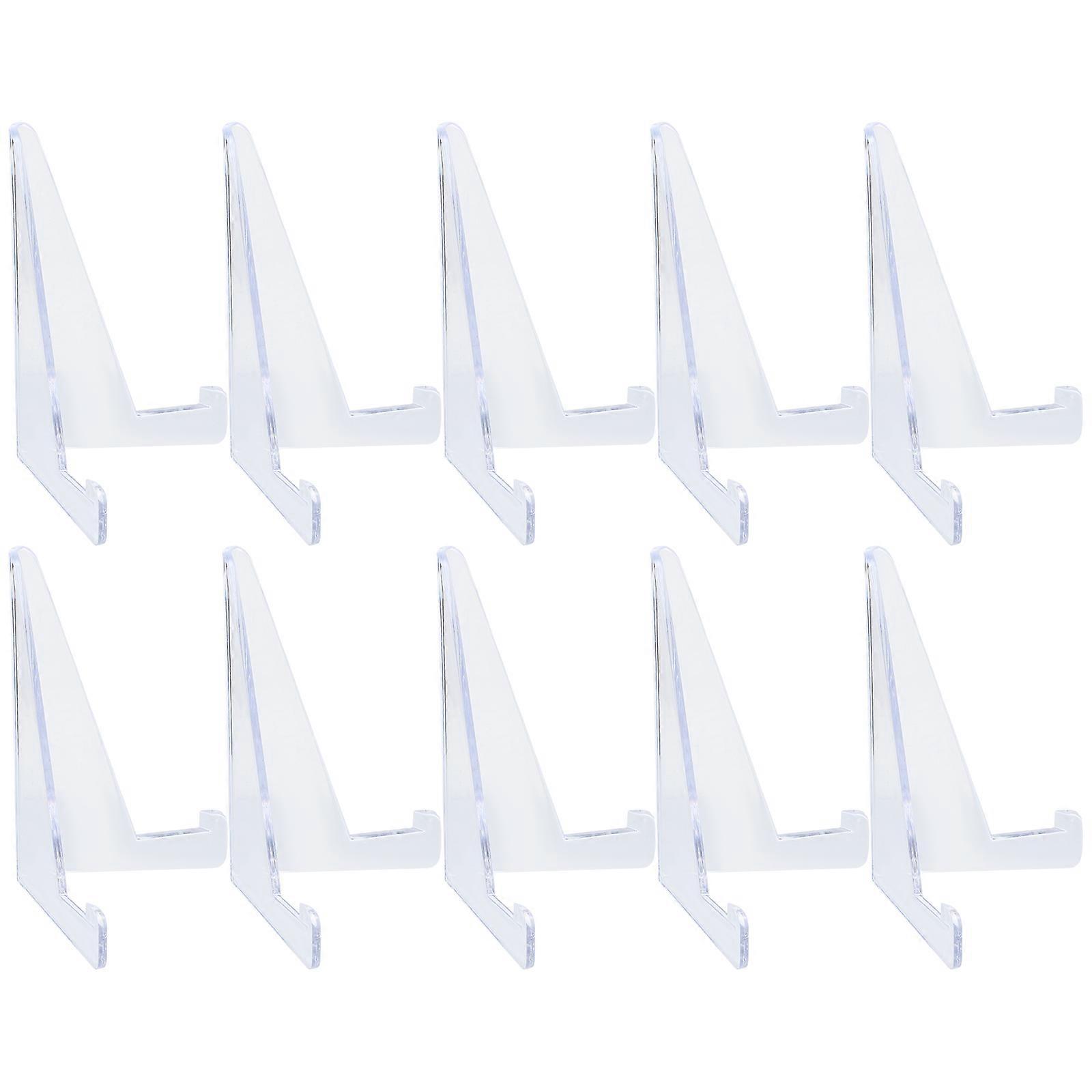 10Pcs Transparent Plastic Card Display Stand Easel for Storage