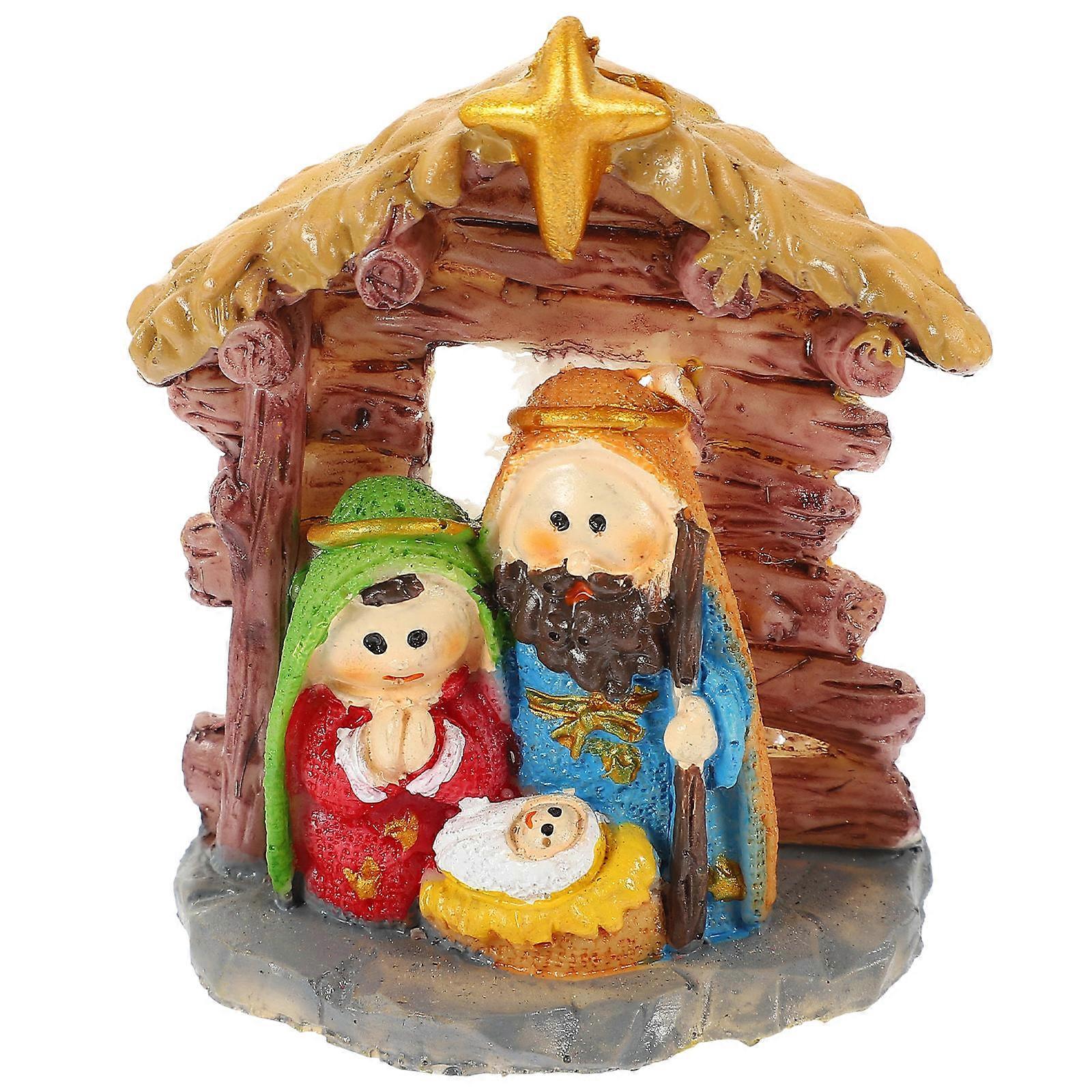 Mini Resin Jesus Nativity Decoration for Home Display
