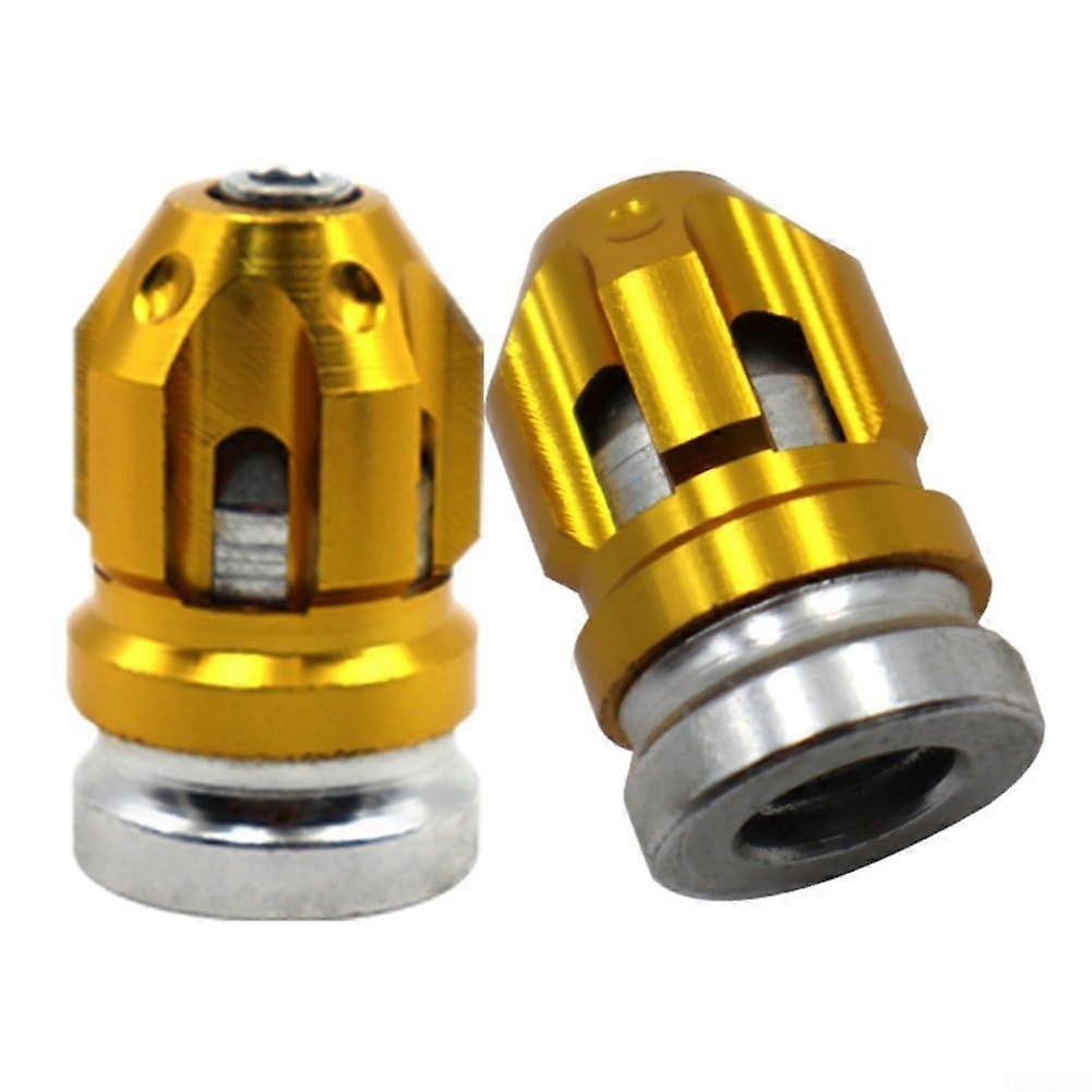 Motorcycle Aluminum Alloy Valve Caps Gold 2PCS AntiTheft Waterproof Dust Protection