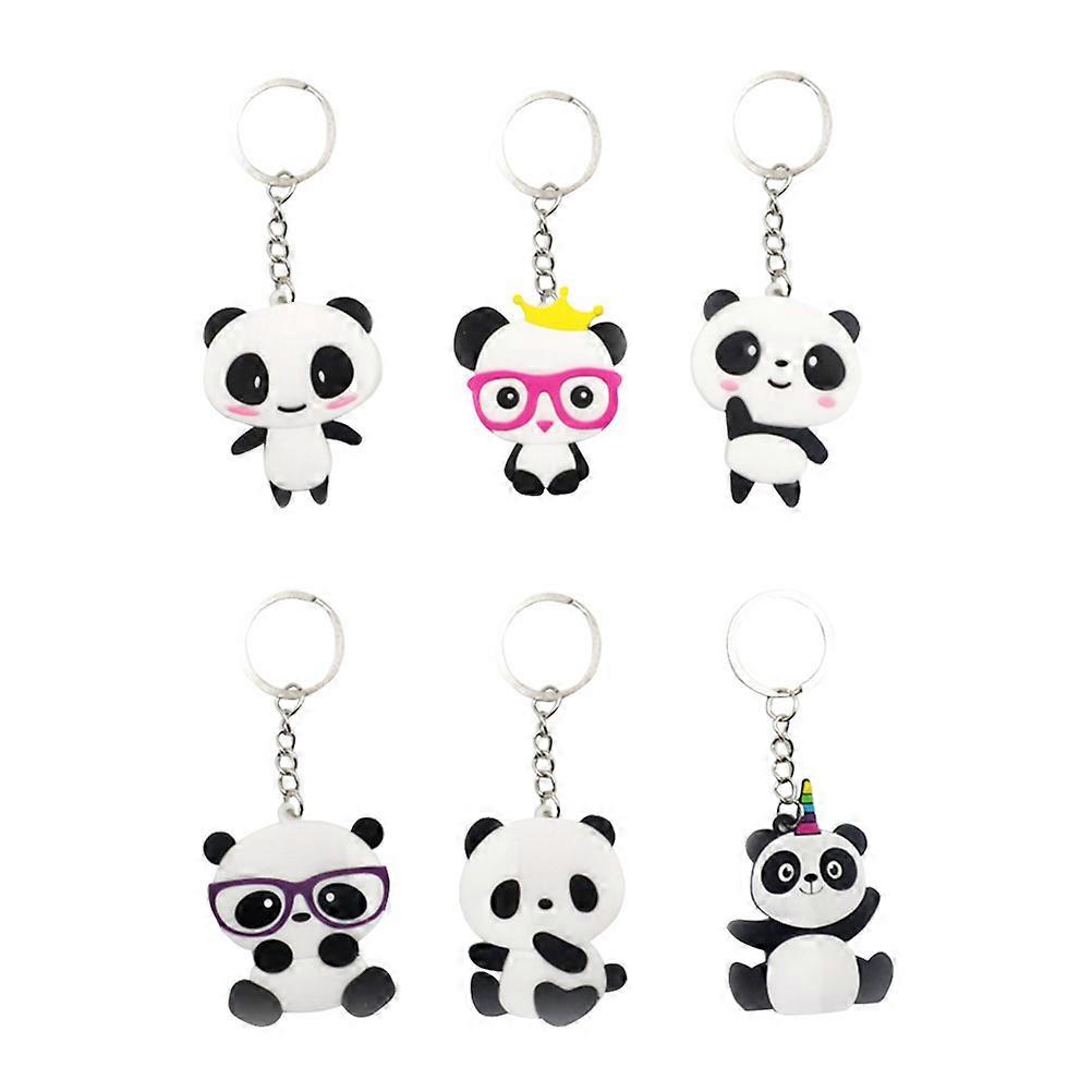 PVC Key Ring Panda Shape Keychain for Kids 24Pcs Assorted