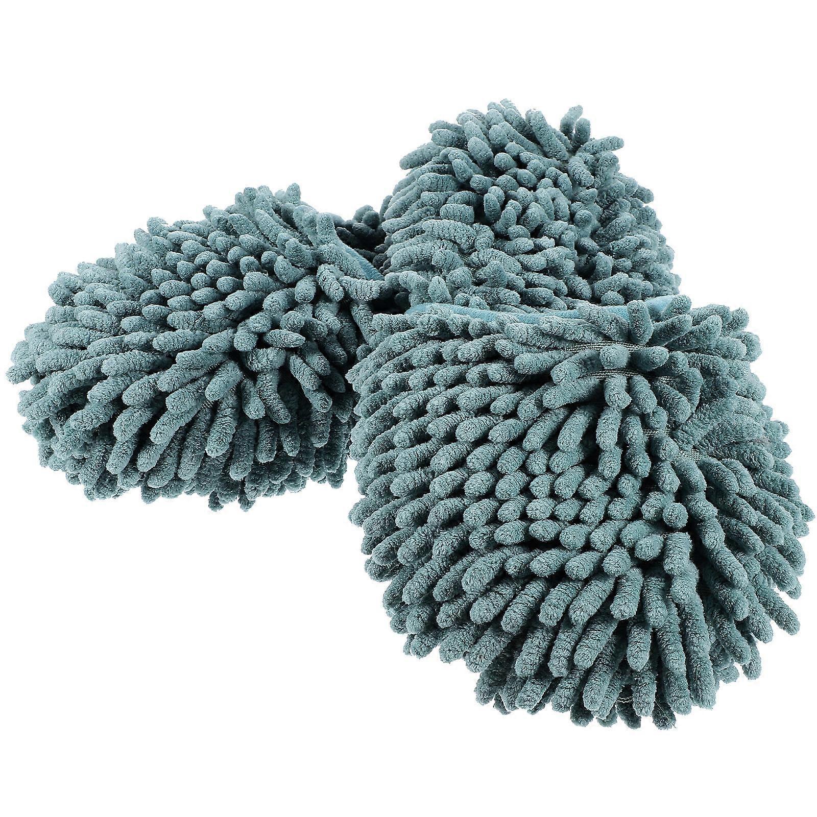 Washable Mop Slippers Chenille Practical Sweeping Shoes for 2Pairs