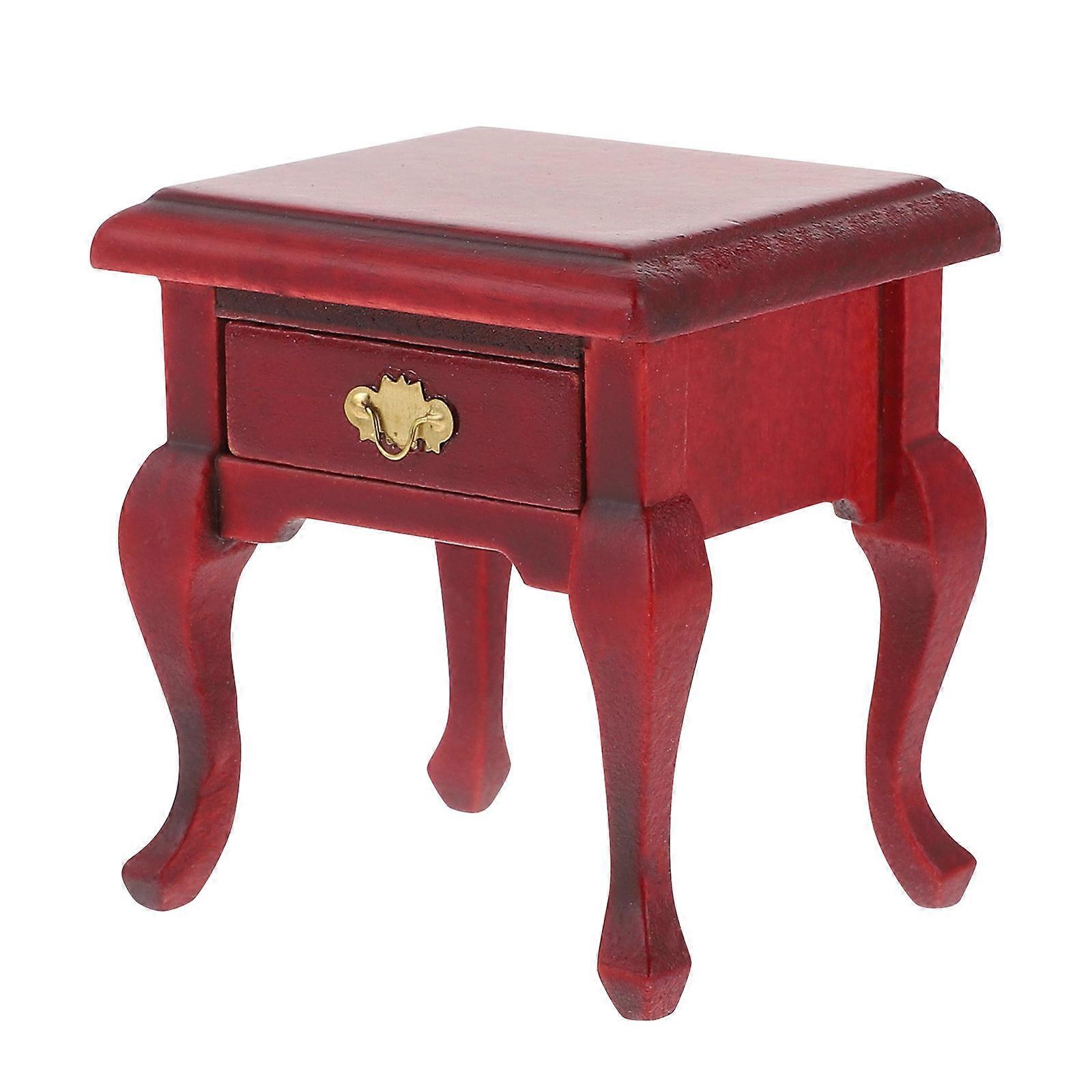 Miniature Wood Bedside Table Model for Decor Nightstand