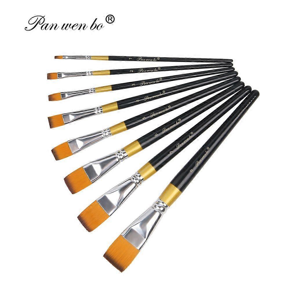 8Pcs Nylon Paint Brushes Set for Acrylic Watercolor Drawing