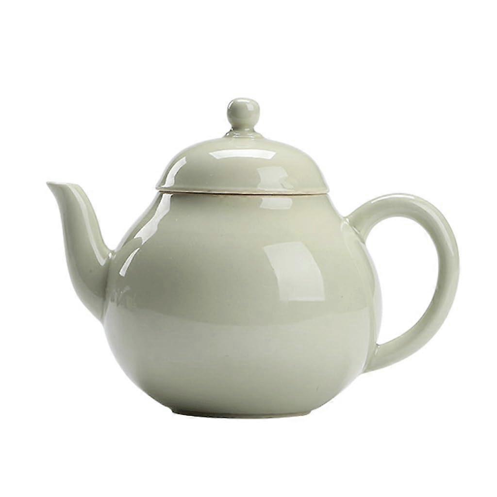Handmade Celadon Ceramic Teapot with Ergonomic Handle for Loose Leaf Kung Fu Tea Brewing