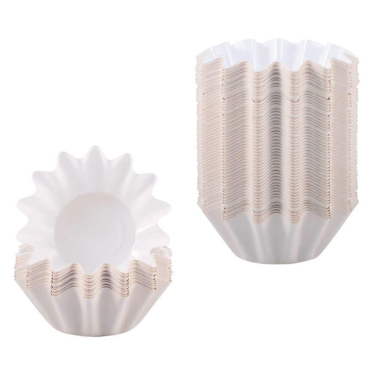 White Wax Coated Cupcake Liners 150pcs  Temperature Resistant Disposable Muffin Baking Cups