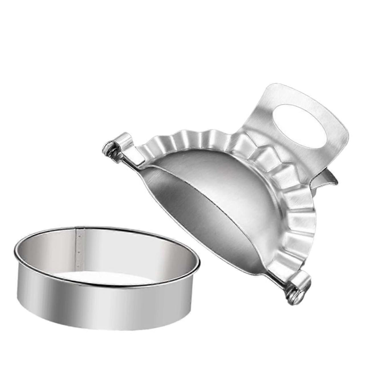 Stainless Steel Dumpling Maker Set with Wrapper Cutter, Easy Dumpling Press and Dough Mold 2pcs