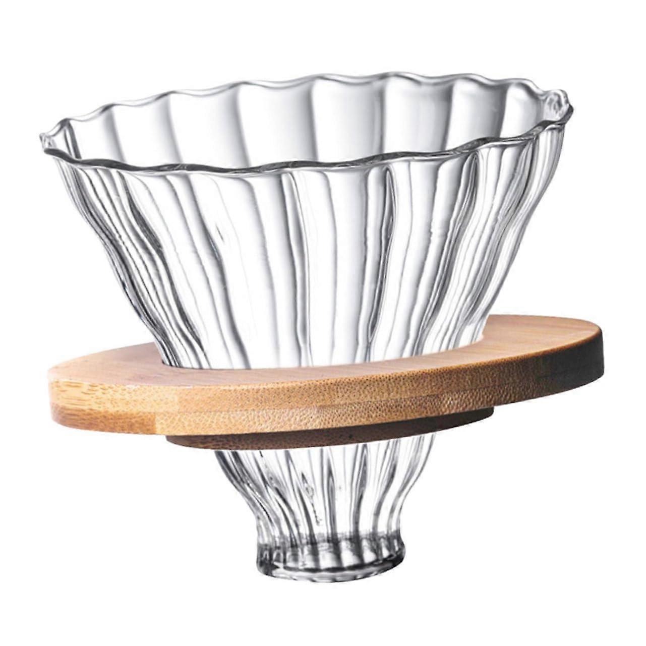 Glass Pour Over Coffee Dripper with Reusable Filter Cup for Smooth Manual Brewing