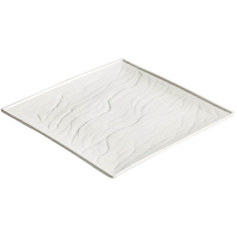 Ceramic Dinner Plates White Square Large Plate for Steak and Dessert Durable Elegant Tableware