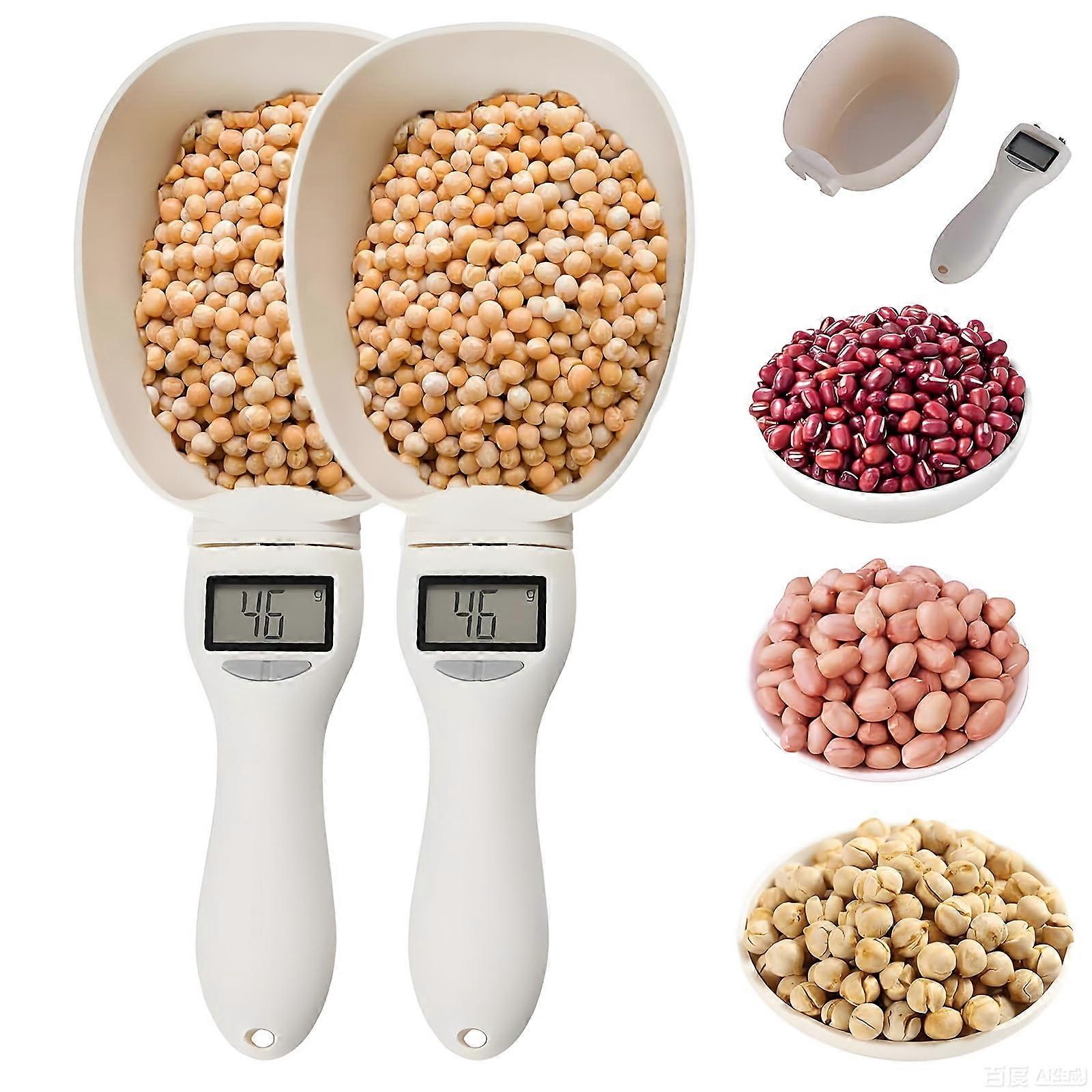 Digital Measuring Spoon with LCD Display,  Precision 1g800g Kitchen Scoop Scale, 2 PCS