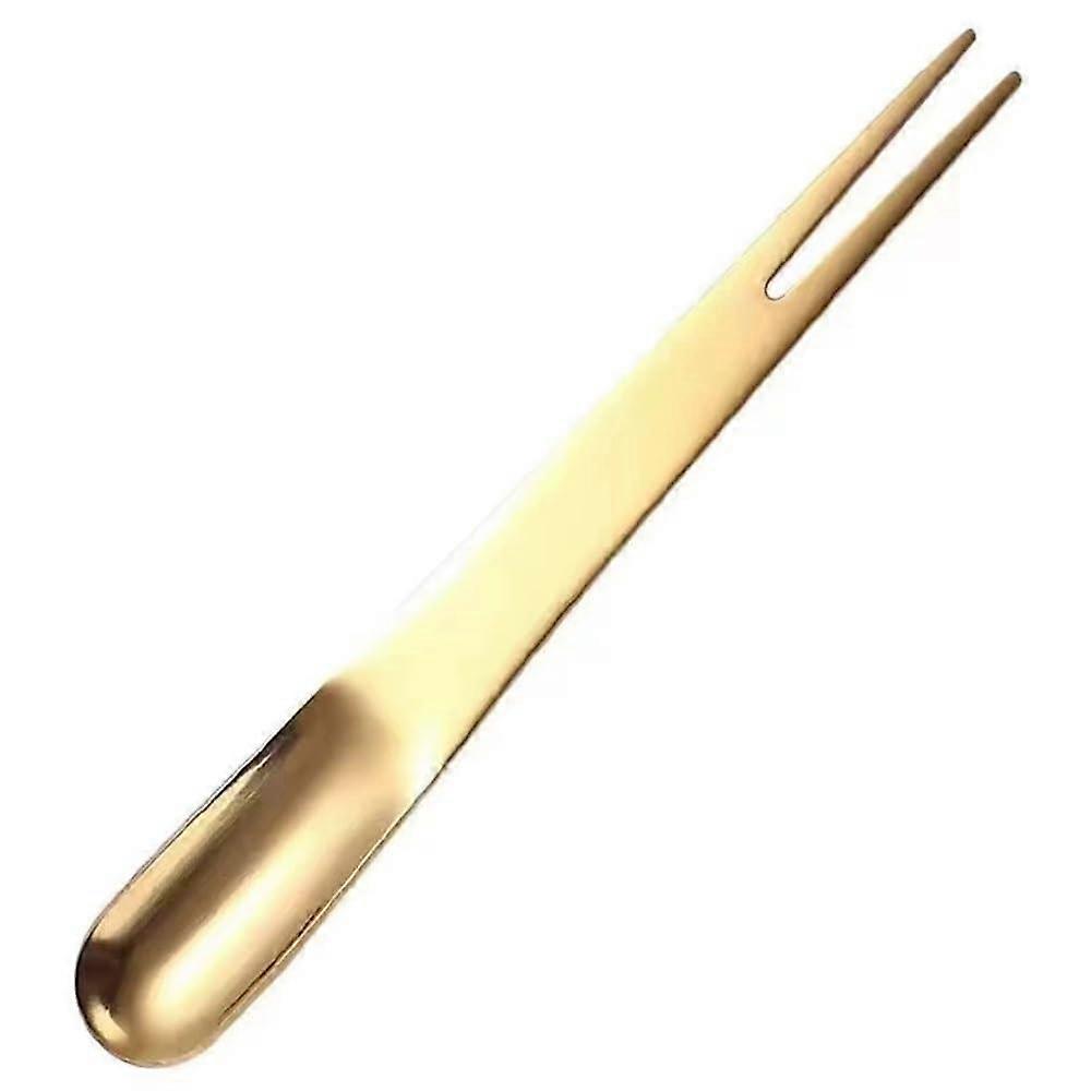 Stainless Steel Fruit Fork Gold Dessert Fork DoubleEnded Cake Fork for Parties Elegant Design