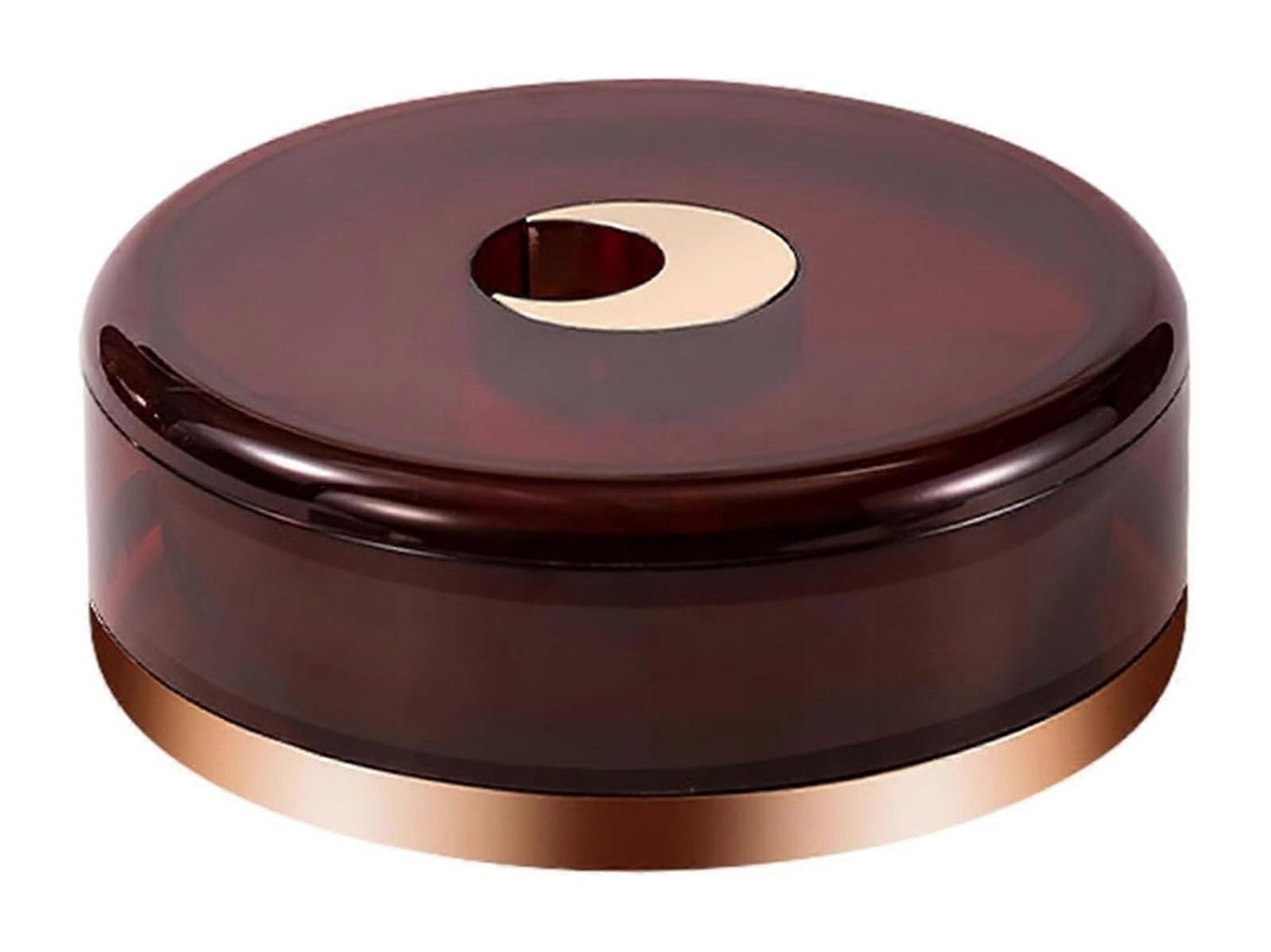 Serving Tray with Lid, Rotating MultiCompartment Snack Organizer for Nuts Candy Fruit – Brown