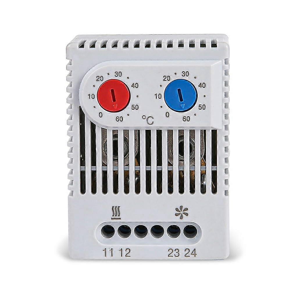DIN Rail Thermostat Temperature Controller 060°C for Electrical Cabinet Heating and Cooling