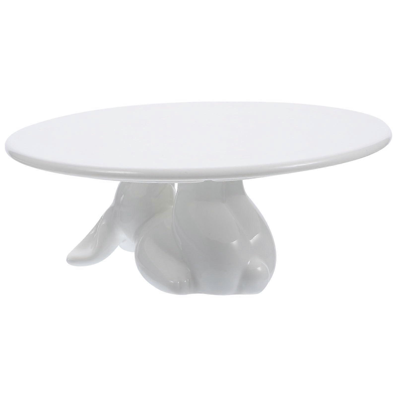 Ceramic Bunny Cake Stand with Elegant Design for Easter Parties and Afternoon Tea Dessert Display