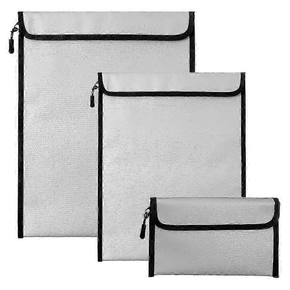 3 Pcs Fireproof Waterproof Money Important Document Bag(2000)