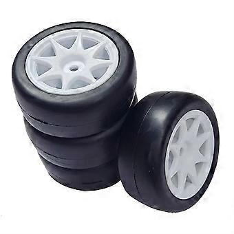 RC Drift Car Wheels 4Pcs 58mm Tires with Sponge 12mm Hex Black White Durable Plastic for 1/10