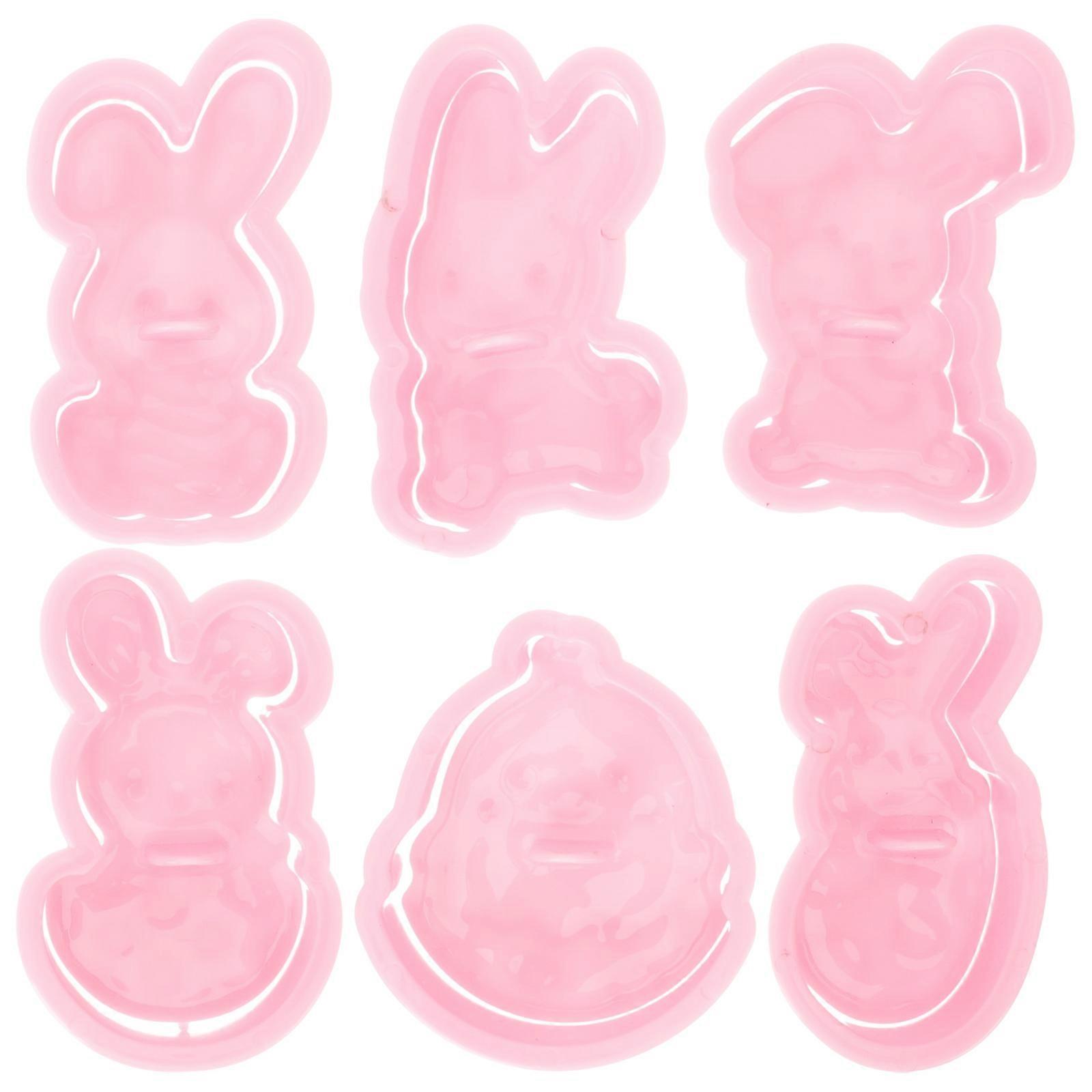 Easter Rabbit Biscuit Mold Plastic Set 6Pcs for Baking Cookies