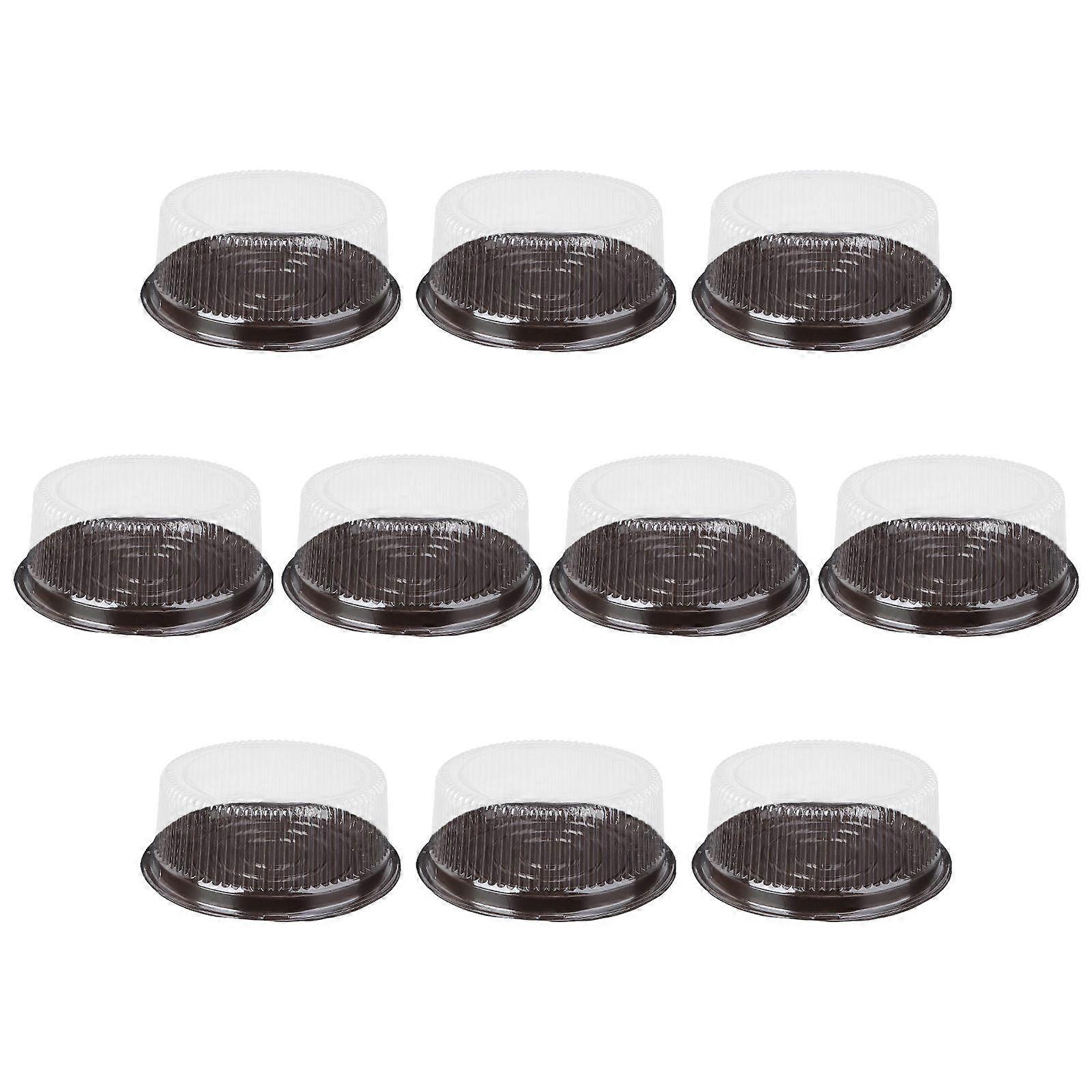 10Pcs Transparent Plastic Cake Boxes for Display with Dome Lid