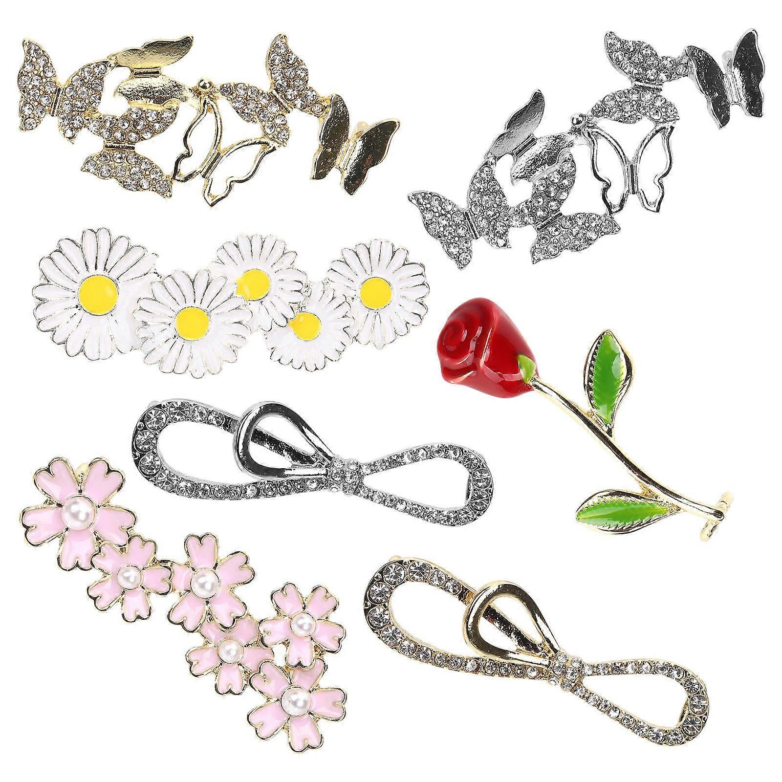 Shoelace Charms Decorative Flower Clips for Decor 7Pcs Multicolor Set