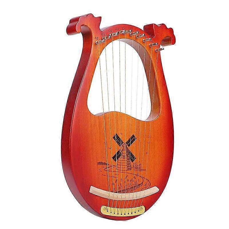 16 String Mahogany Lyre Harp for Professional Performance with Precise Setup and Quick Replacement