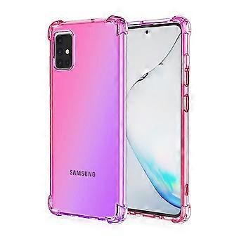 Pink Purple Gradient Shockproof TPU Cover with AntiYellowing Clear Design 6.5 inch for Samsung Galaxy A03
