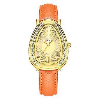 Ovale Armbanduhr aus schwarzem Leder, geeignet für Büro, Freizeit und Abend, ONFS-1541-LOAG