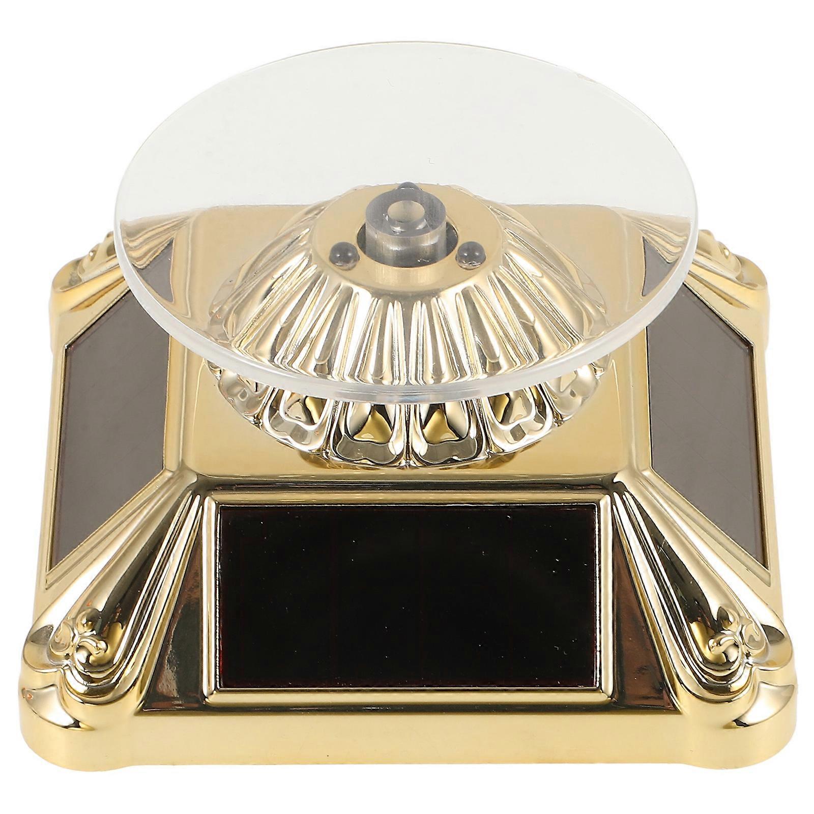 Rotating Display Stand Motorized Turntable Function 4Pcs Golden ABS