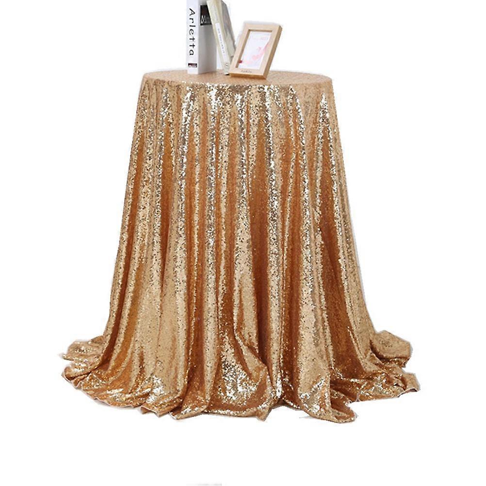 Sequin Tablecloth Sparkly Table Cloth for Event Use Golden