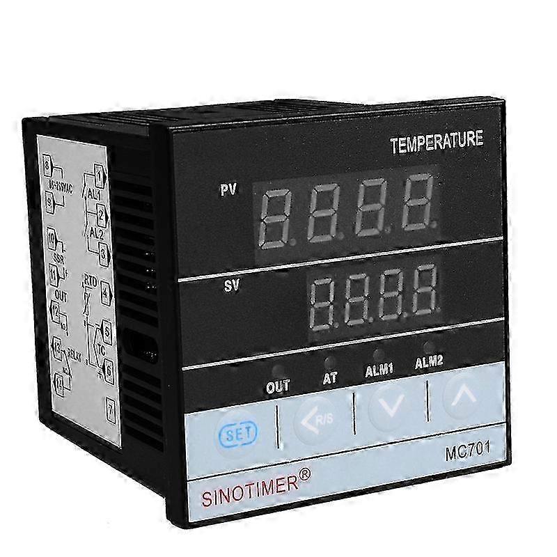 SINOTIMER MC701 Digital PID Temperature Controller Waterproof K Type PT100 Sensor Input Relay SSR Ou