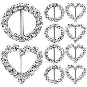 10 Pcs strass Slider fivelas com barra vertical para decorar roupas sacos sapatos fitas