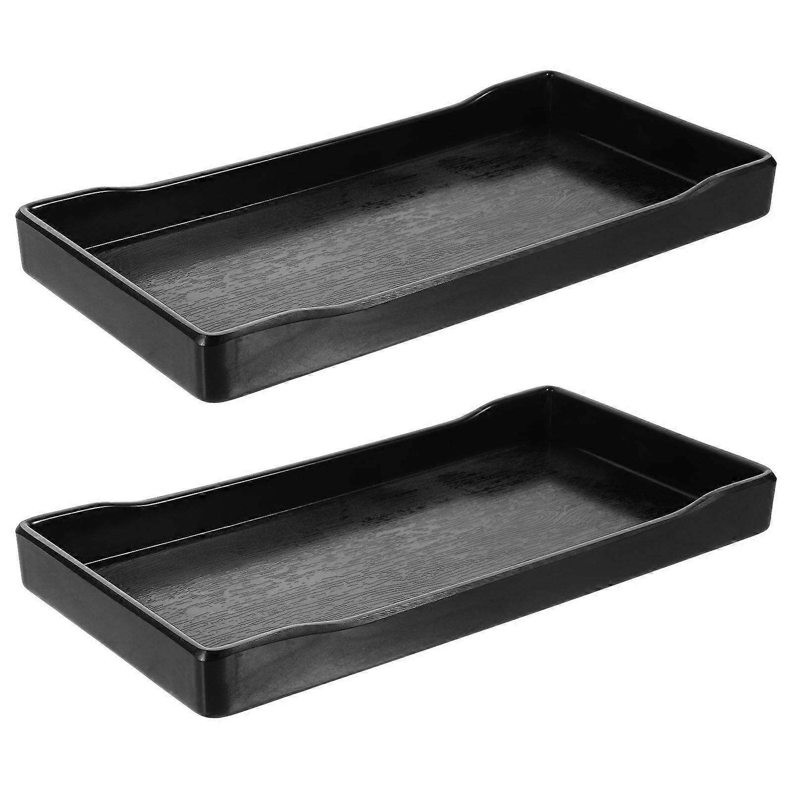 2pcs Rectangular Cup Tray Multi-functional Food Serving Tray Tabletop Fruit Cake Water Cup Tray