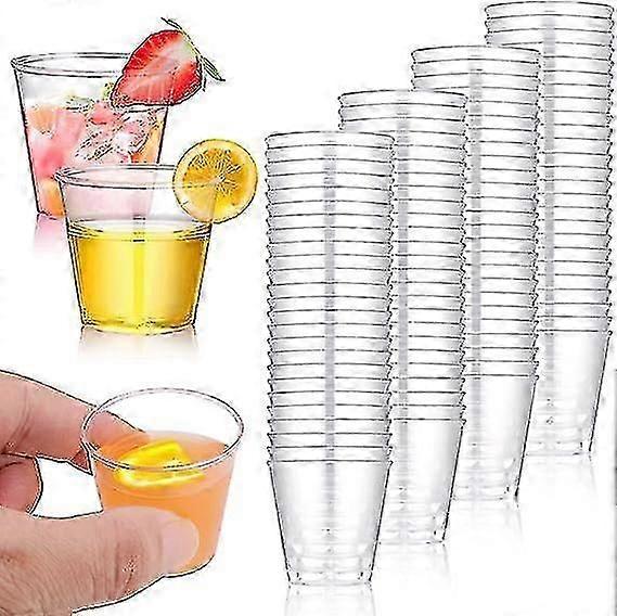 100 Pack Plastic Shot Glasses 30ml, Reusable Party Drinking Cups