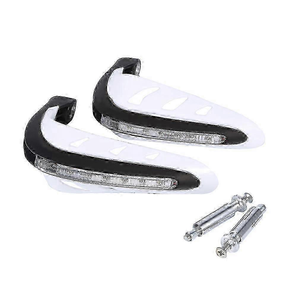 1 Pair Universal Handlebar Hand Protector LED Light Motorcycle Hand Guards White