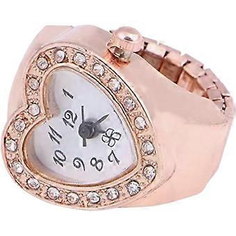 Liangnv cuivre ton coeur forme logement bande élastique doigt bague montre pour femmes