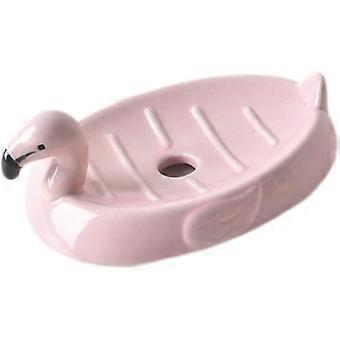 Céramique Mignon Flamant Plateau de savon Plat de savon, Rose