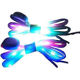 LED leuchtende Sport-Schnürsenkel, leuchtende Schnürsenkel, 7 farbige mehrfarbige Glitzerschnürsenkel
