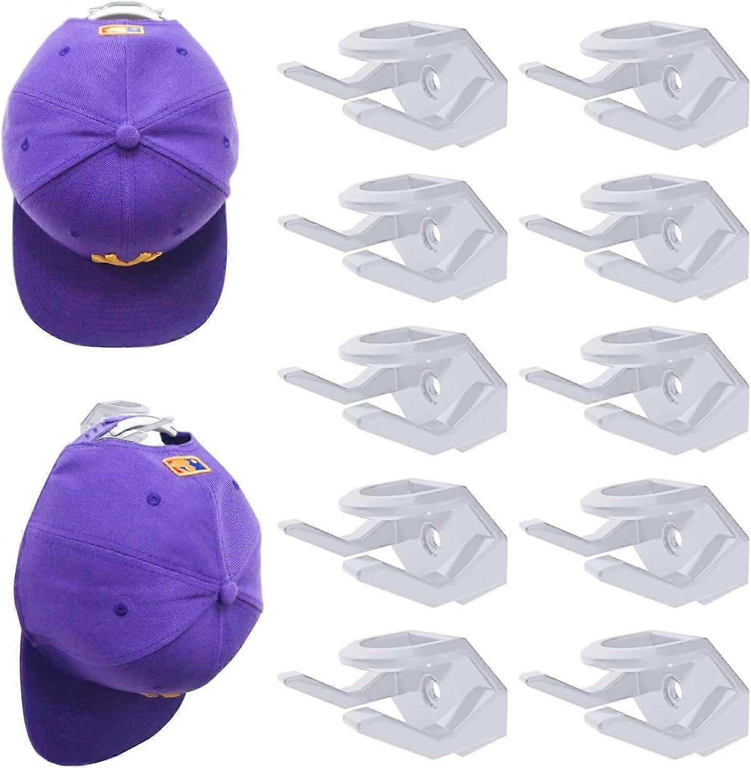 10 hat hooks, self-adhesive hat hooks, wall-mounted hat rack