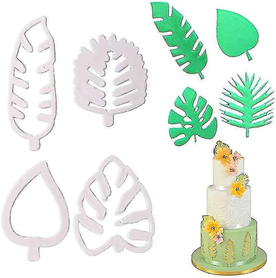 4 Pcs Cookie Cutters, Tropical Leaf Cookie Leaf For Decorative Baking Tools