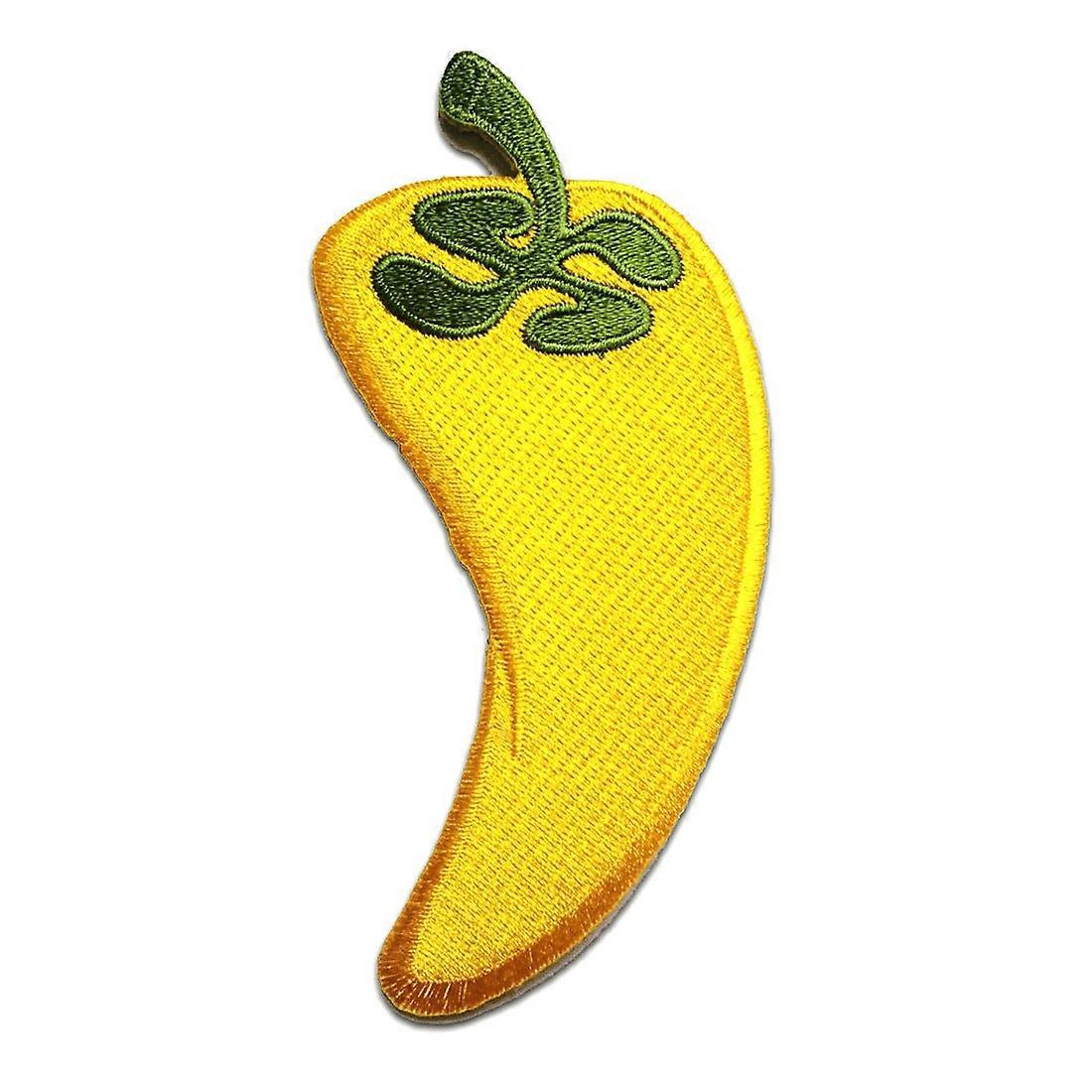 Patch - Pepperonis Spicy - yellow - 5.5 x 12.3 cm - Iron-on patch